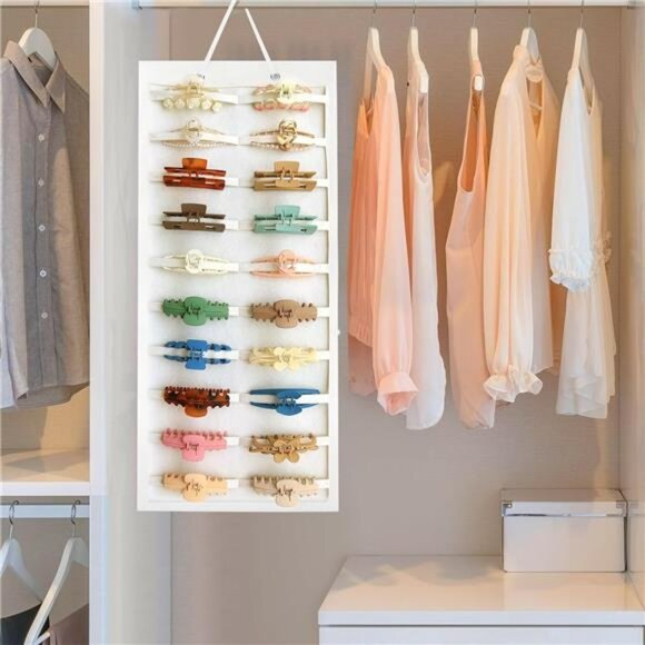 Hanging Claw Clip Organizer Hair Bow Holder Storage Rack for Wall Door Closet - Picture 5 of 8